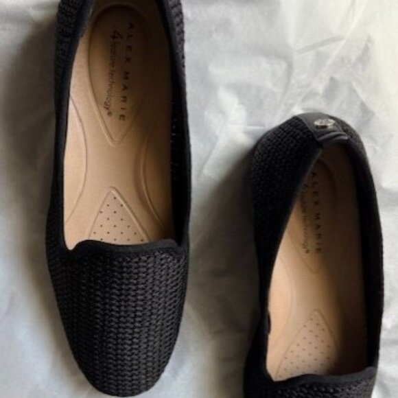 WOMEN’S SHOES, BLACK WOVEN LOAFERS, ALEX MARIE, BECKETT , SIZE 8.5 M, NEW - Picture 9 of 10